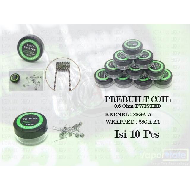 

Prebuilt Coil Flat Twisted 28GA-A1 / 0.6 Ohm ( Isi 10 Pcs )