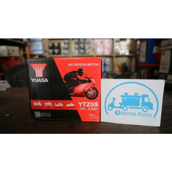 Aki motor Honda Revo YTZ5S Yuasa aki kering