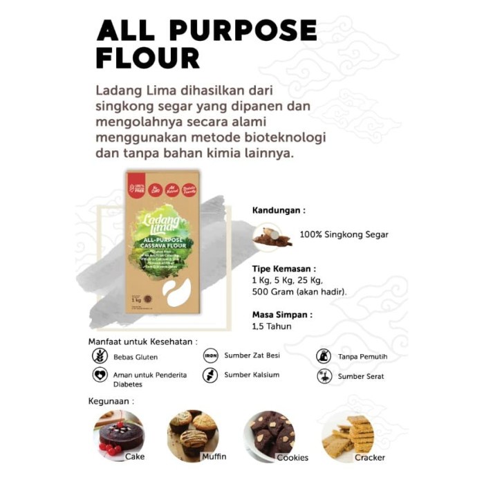 

PROMO [COD] Tepung All Purpose Ladang Lima 1kg