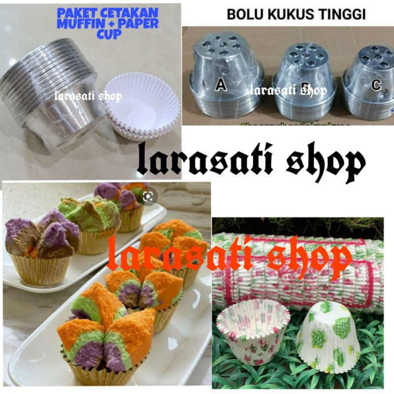 Paket Cetakan Bolu Kukus ABCD pendek  + Paper Cup Bolu Kukus 25pcs