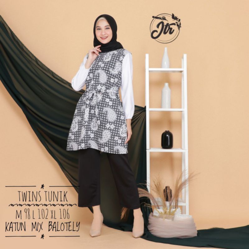  Baju  batik wanita  Twins Tunik bestseller original atasan  