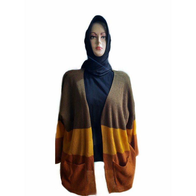 CAMEROON CARDY OVERSIZE / cardy rajut wanita / korean style-Coral