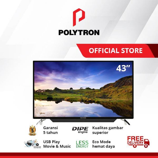 Penawaranspesial POLYTRON LED TV 43 Inch PLD 43D150 Berkualitas
