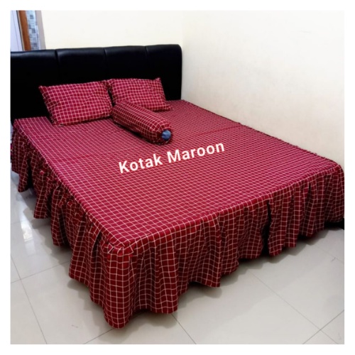 Sprei ukuran no 1 King/Single Motif Kotak Aesthetic bahan katun halus dan tebal