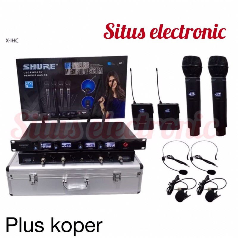 microphone wireless shure x1hc 2h 2clip mic wireless shure clip on headset pegang