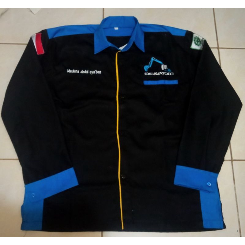 atasan safety laki laki - wearpack safety k3 pria operator apat berat - kemeja lengan panjang pria