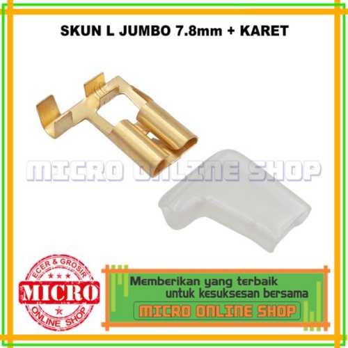 Unik Skun L Gepeng Jumbo 7.8mm dan Karet - Skun Cewek Female Sekun Bendera Skun Bengkok Murah