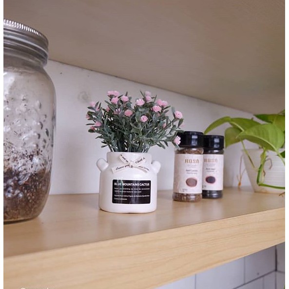 BUNGA PLASTIK TANAMAN ARTIFICIAL FLOWER GYPSOPHILA VAS KERAMIK BUNGA PALSU HIAS-2