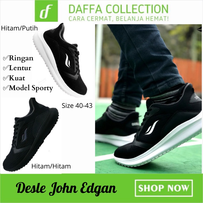 Sepatu Sneakers Pria Dewasa dan Anak Remaja Untuk Sekolah atau Olahraga Desle Original John Edgan