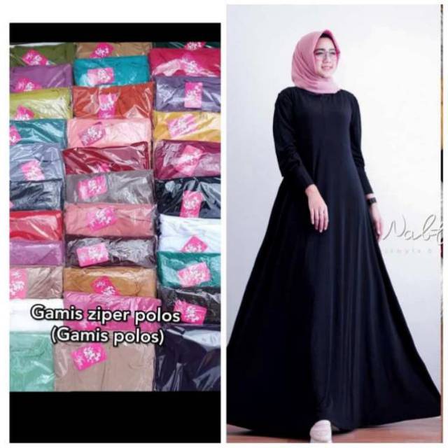 Gamis jersey polos (bajunya saja)