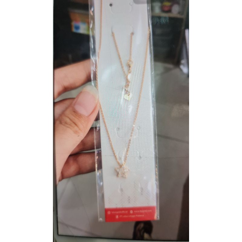 kalung langsung mainan bintang dan liontin bulat mata pull