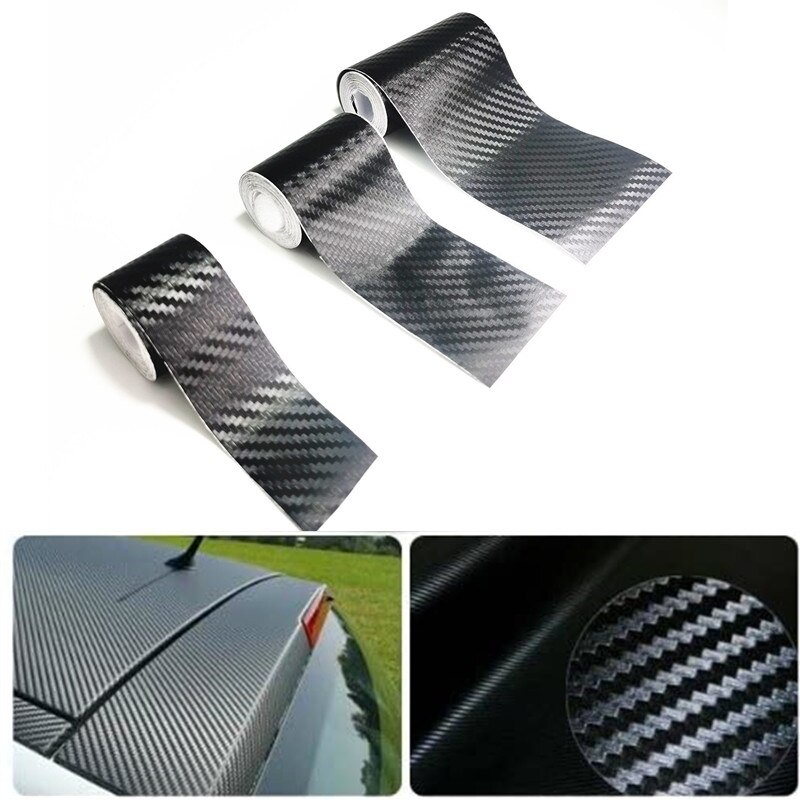 Stiker Pelindung Bumper Samping Mobil Motif Carbon Fiber 3d Panjang 1m Anti Gores