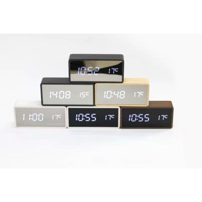 Jam Digital Kayu LED Weker / Digital Wood Alarm LED Bamboo clock