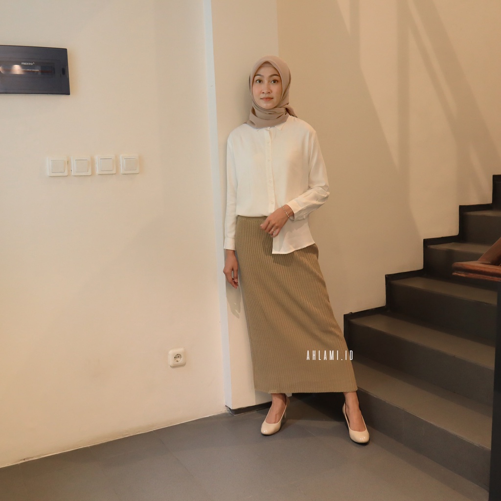 Ahlami- Kala Skirt Rok Rajut Premium Rok Span Knit Tebal Rok Rajut Span Rok Span Premium Rok Kerja Rok Formal Premium-5