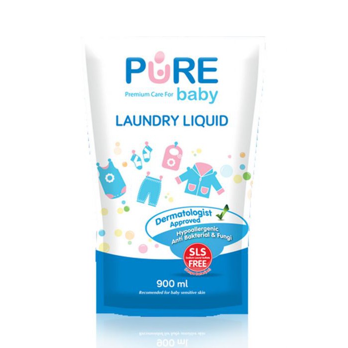 Pure Baby Laundry Liquid Refill 900ml - Sabun Cuci Baju Bayi