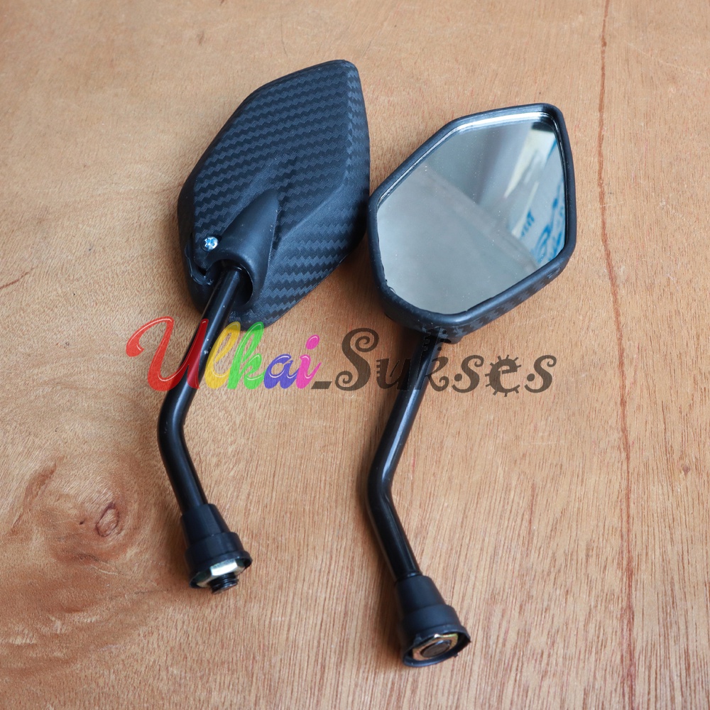 Spion Model Standar Jupiter Mini Carbon Tangkai Hitam Pendek Honda Yamaha Universal Murah