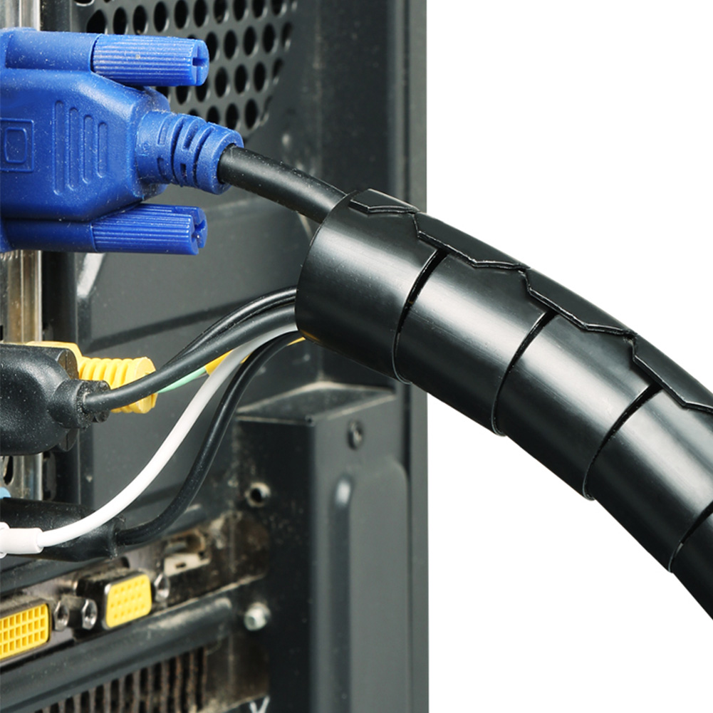 Hot Sale/Tabung Penyimpanan Kawat 2M/kabel Komputer Cords Sleeve Organizer Pipe/Spiral Wrap Winding Cable Wire Protector Cover/Flexible Spiral Management Device