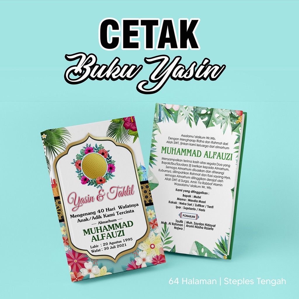 

Cetak Buku Yasin 64 Halaman | Buku Yasin dan Tahlil | Free Tambah FOTO
