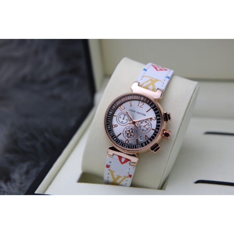 jam tangan terbaru Louis vuitton 3,2cmTali kulitCrono variasi Tgl aktif