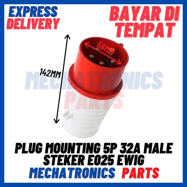 [CON-9025] PLUG MOUNTING 5P 32A MALE STEKER E025 EWIG