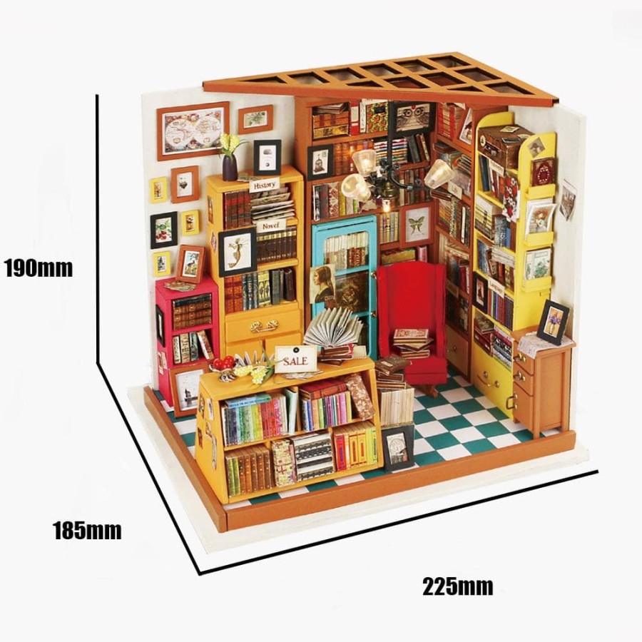 ROLIFE Robotime Diy Dollhouse Kit-Sam'S Study With Led Light Dg102 Hobby And Toy Collection