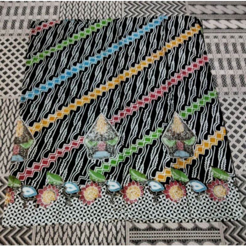 kain batik luvy kain batik cap motif gunungan wayang