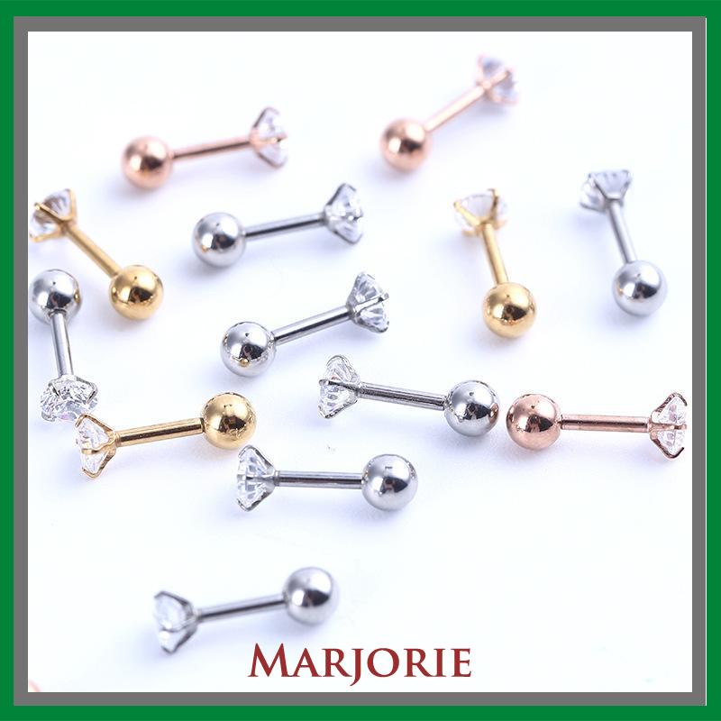 3 Cakar Kartilago Tujuan Ganda Anting-anting Stainless Steel Tragus Anting Fashion 1 Stud-MJD