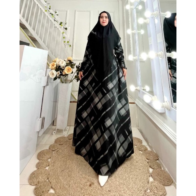 READY‼️ Set Gamis Monalisa+Hijab, Panjang 145cm by Azzahra Syar'i