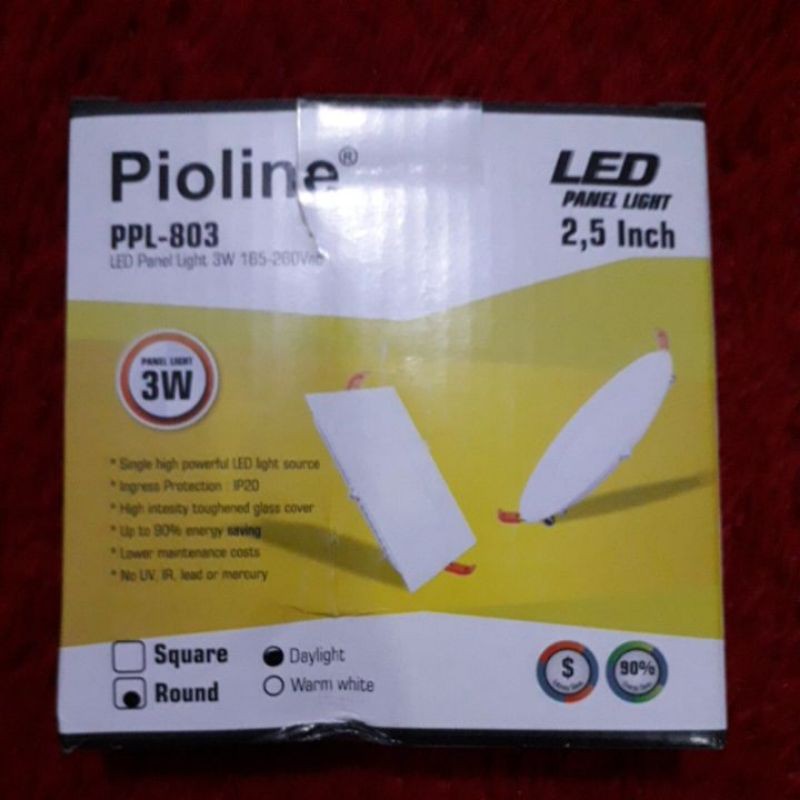 LED Panel Light 3W 165-260Vac PIOLINE (Round)