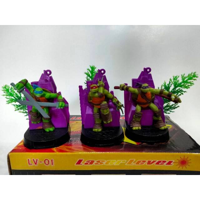 Isi 3 figure kura kura ninja figure TMNT figure mainan kura kura ninja hiasan kue kura kura ninja