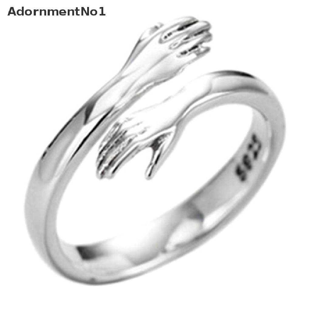 (AdornmentNo1) Cincin Model Terbuka Bahan sterling silver 925 Desain Hati Gaya retro Untuk Wanita