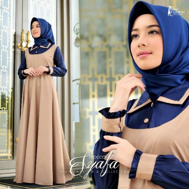 (Promo) Set Syari Polos Maxmara Lux Anayah Real Pic Haji Umroh Gamis Syari Hijab Syari Bahan ALMA