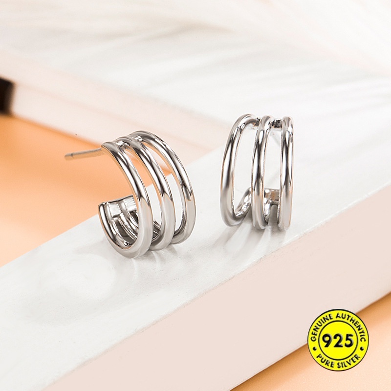 Anting Stud Bahan Sterling Silver Untuk Unisex