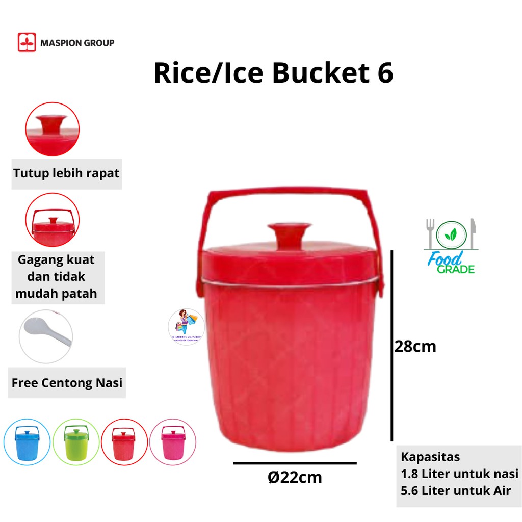 Termos Nasi Es Rice Ice Bucket 6 Maspion