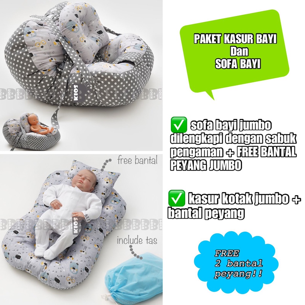 PAKET SOFA BAYI + KASUR BAYI FREE 2 BANTAL PEYANG BAYI [TERLARIS DAN TERMURAH]