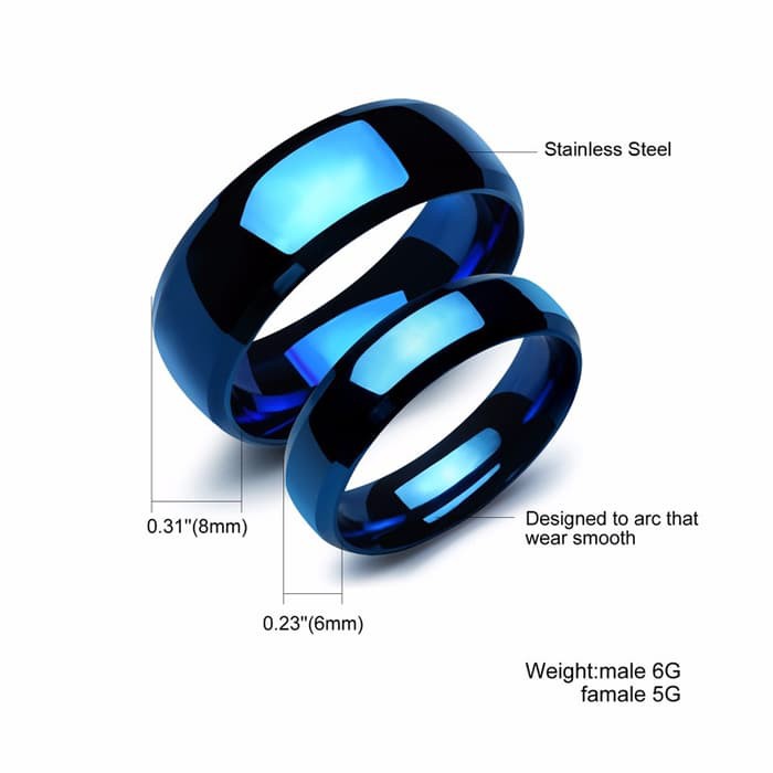 Cincin Couple Biru Stainless Baru Limited