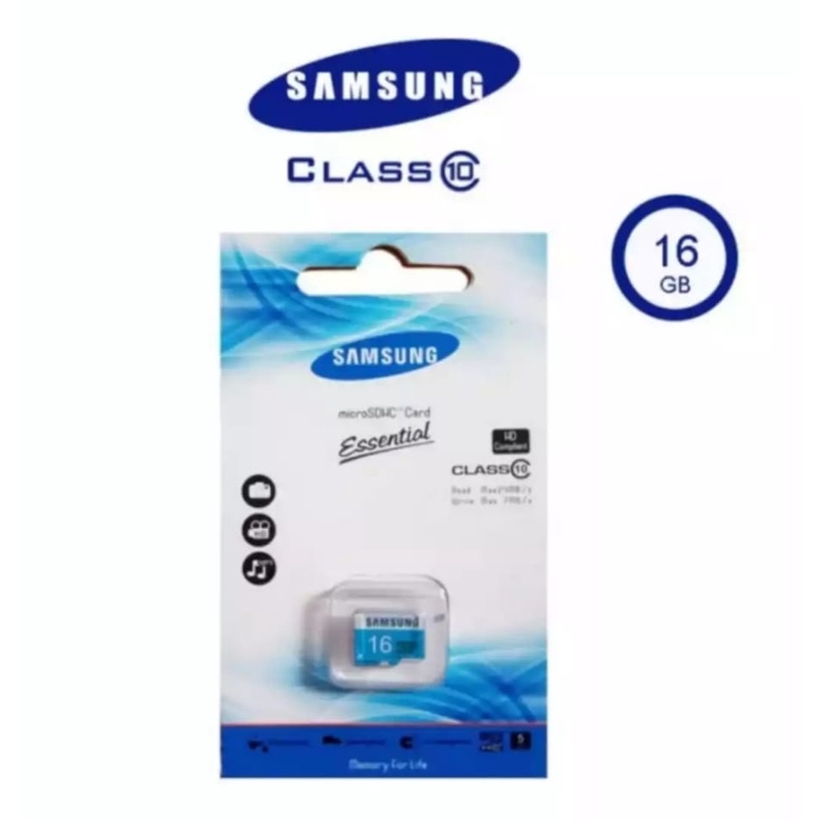 Memory Card-MMC SD Samsung Essential Class 10 4GB-8GB-16GB-32GB-64GB-Memory Card HP Samsung Essential Class 10-Biru