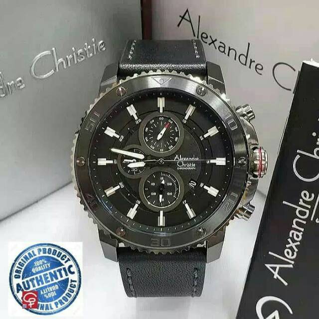 ALEXANDRE CHRISTIE AC6509 AC 6509 BLACK JAM TANGAN PRIA ORIGINAL