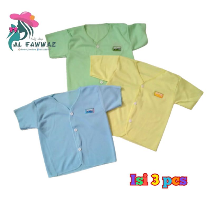 3 pcs baju bayi pendek polos Fawwaz