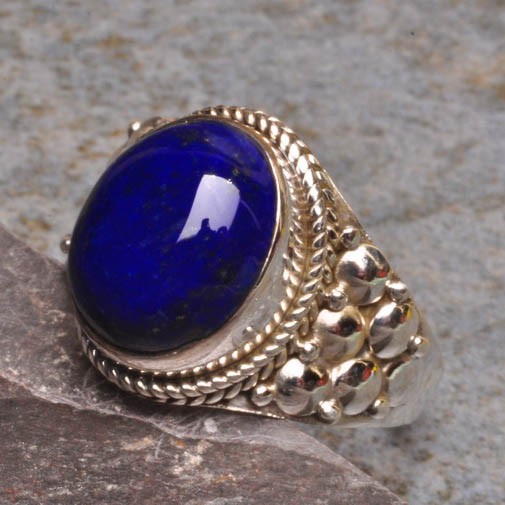 Natural Lapis Lazulli Ring 925 Sterling Silver 4.8gr Sz9.25 jS803