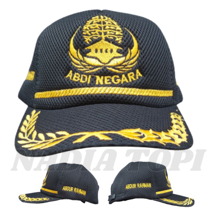 Jual TOPI KORPRI ABDI NEGARA DOUBLEMESS BORDIR BISA CUSTOM NAMA