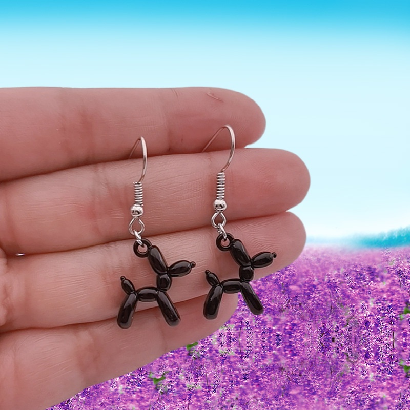 Anting Bentuk Balon Anjing Tiga Dimensi Bahan alloy