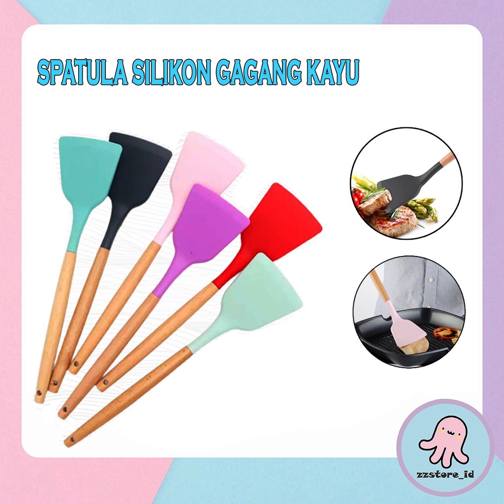 Spatula Silicone Utensil Turner Tahan Panas / Spatula Silicon / Utensile Turner Sutil Silikon