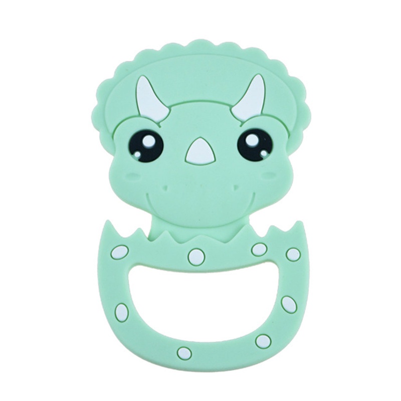 Mary Mainan Teether Bayi Bentuk Kartun Dinosaurus Bahan Silikon Food Grade BPA Free