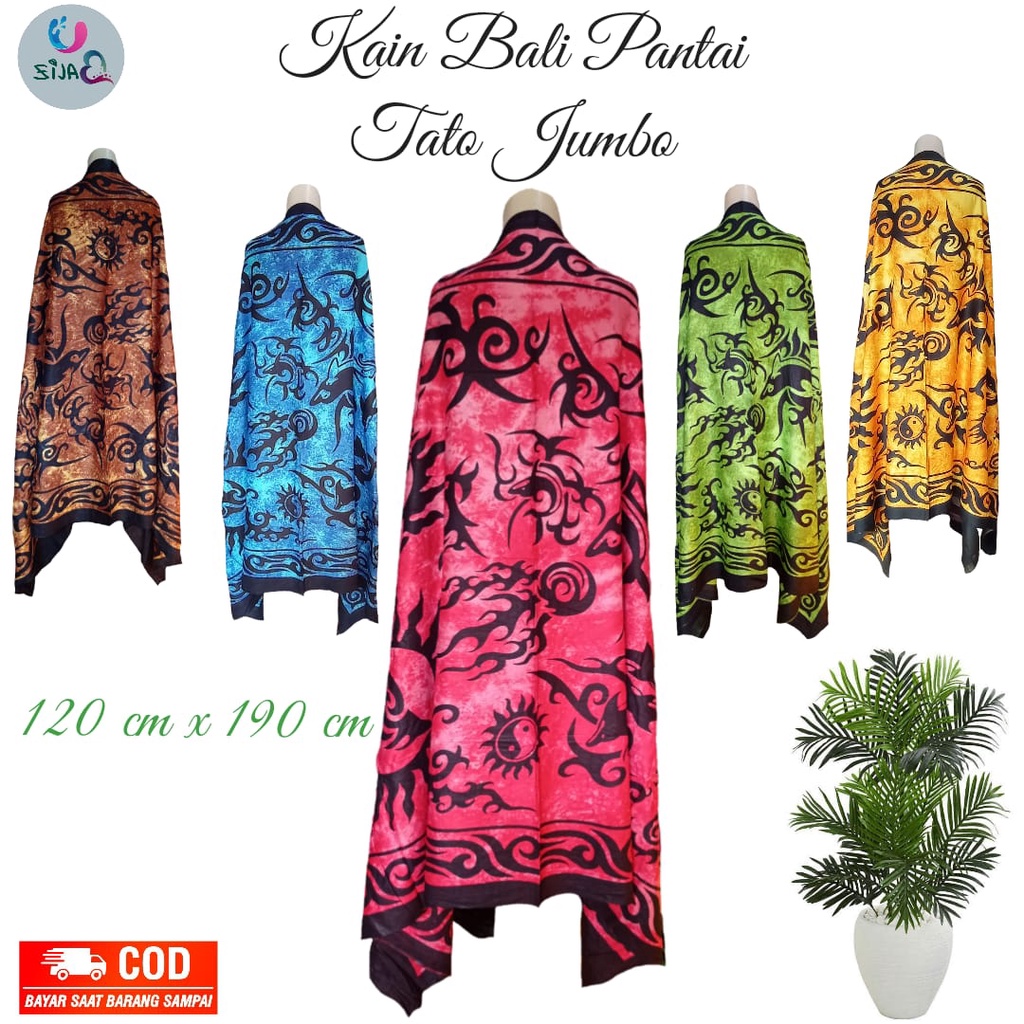 Kain Bali Pantai - Kain Bali Motif Tato Jumbo Baru - Sarung Pantai - sarung Bali Pantai