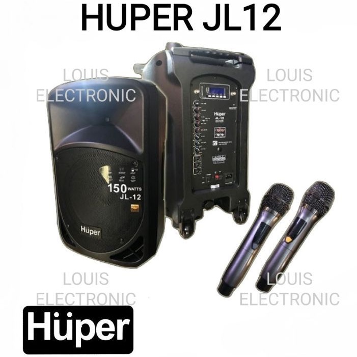 Speaker Portable Wireless Meeting HUPER JL12 JL 12 12 Inch + 2 Mic Wireless ORIGINAL