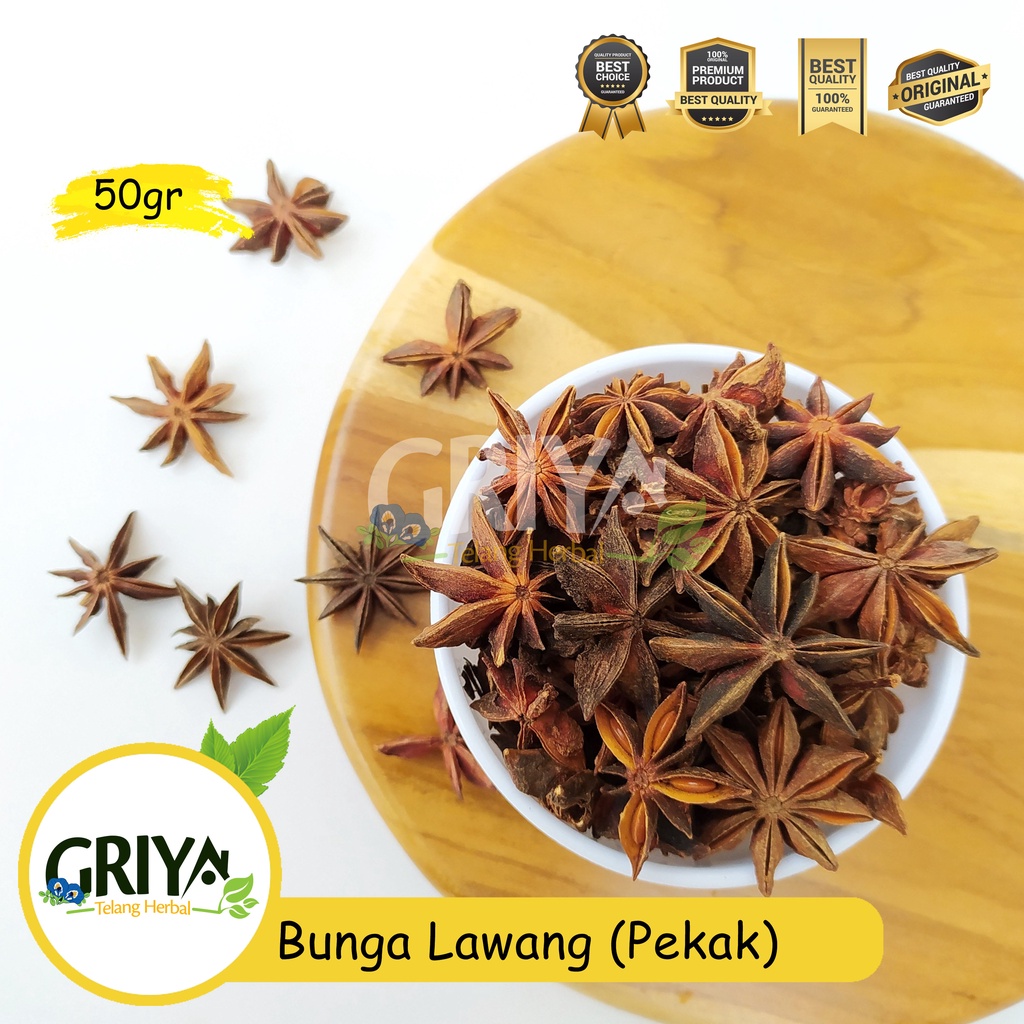 

Bunga Lawang/Pekak/Star Anise Premium 50gr (Lebih Harum & Lebih Tahan Lama)