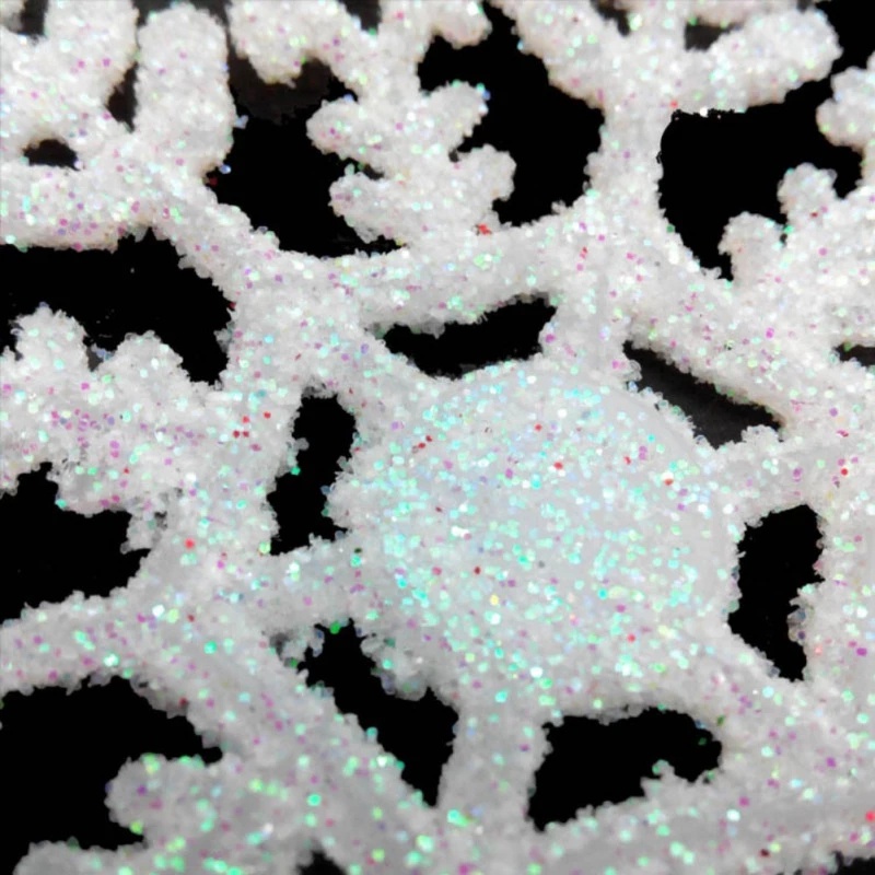 12 Pcs Christmas Glitter Snowflake Crafts Ornaments Christmas Decorative Hanging Ornaments