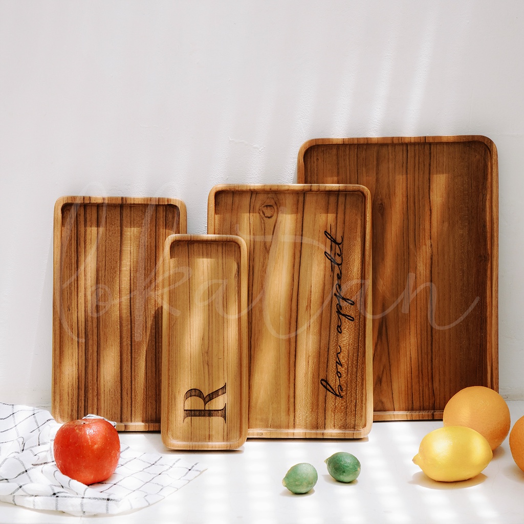 Jual TATA [Small, Medium, Large] Tray Kayu Jati Nampan Kayu