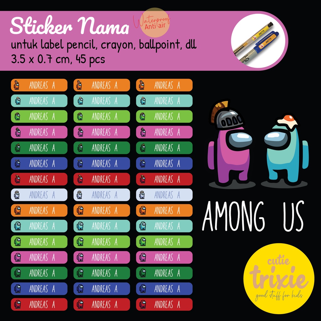 

Sticker Label Nama Anak Pensil AMONGUS